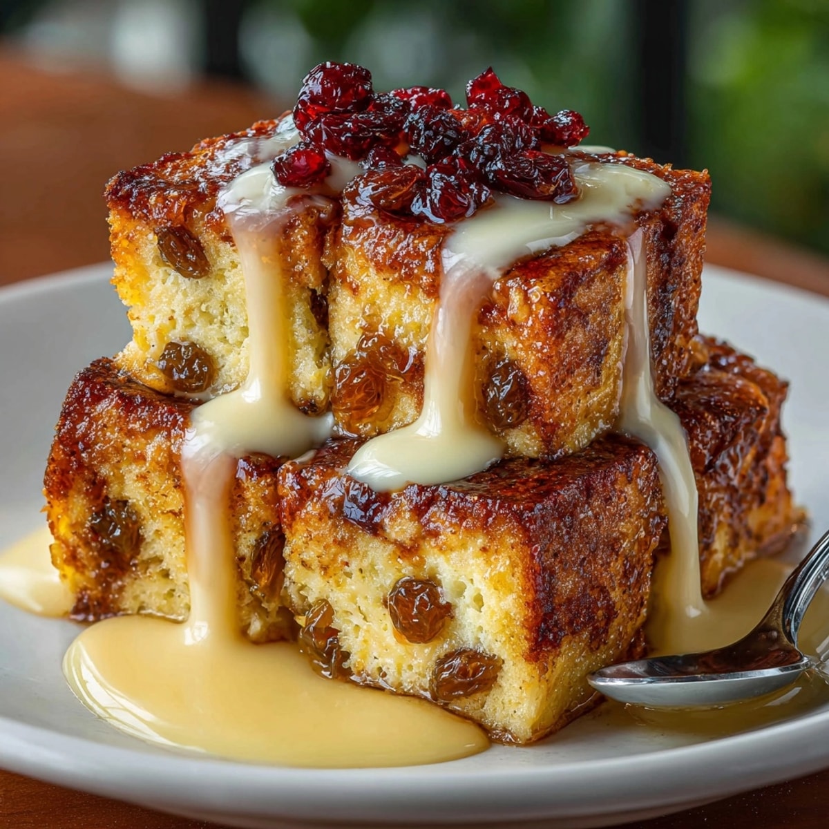 Homemade Eggnog Bread Pudding: soft, custardy bread infused with holiday spices and rum.