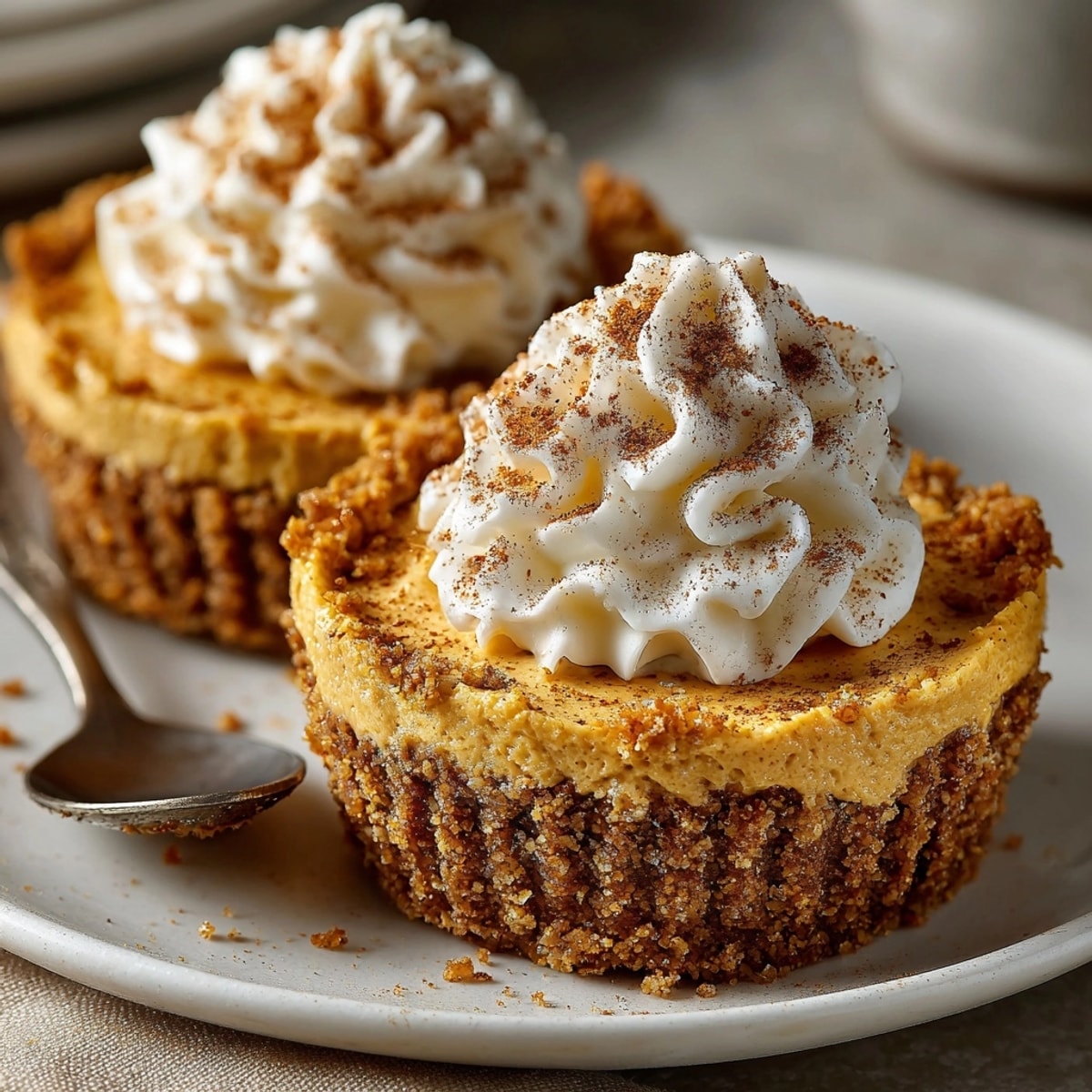 Easy, no-bake dessert: a batch of Mini Cheese & Cracker Pumpkin Pies, chilled and ready.