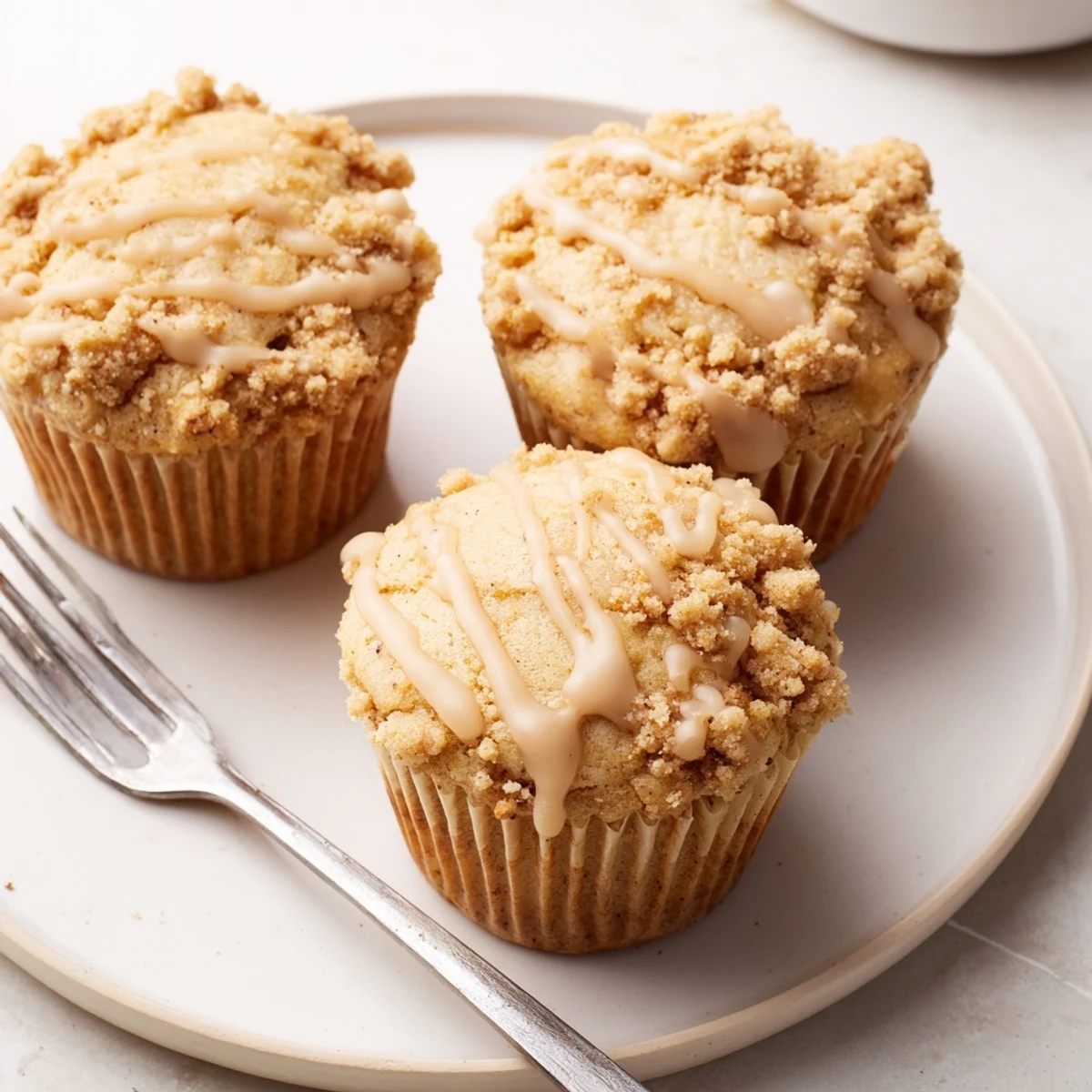 Soft Festive Eggnog Christmas Cookie Muffins topped with cookie crumble, perfect for holiday gatherings.