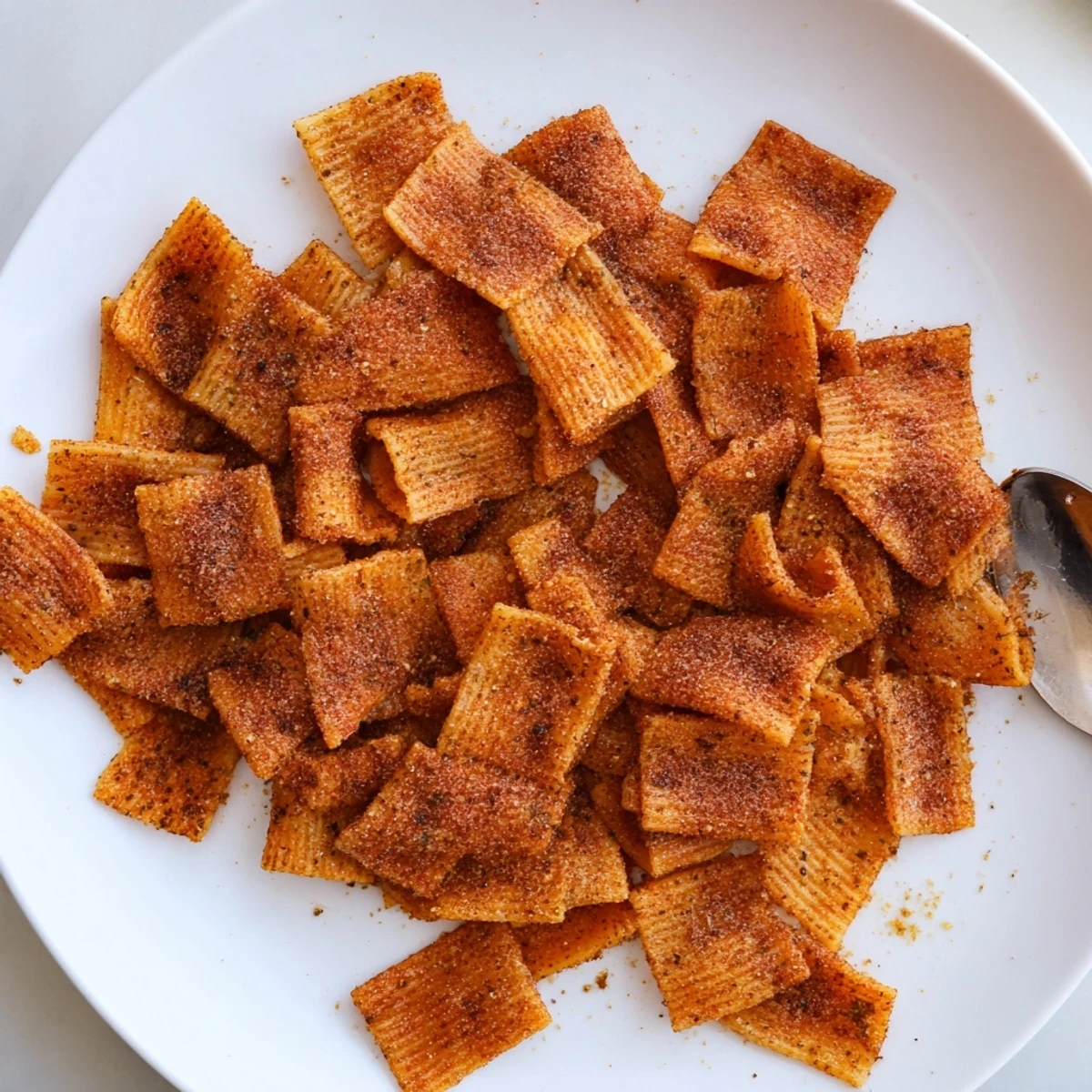 Golden-baked Pasta Chips Seasoned Variety, ideal for parties or casual gatherings.  