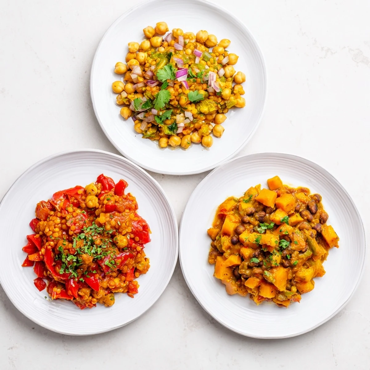 Rich coconut milk and colorful vegetables in Thai red lentil curry, perfect for weeknight dinners.