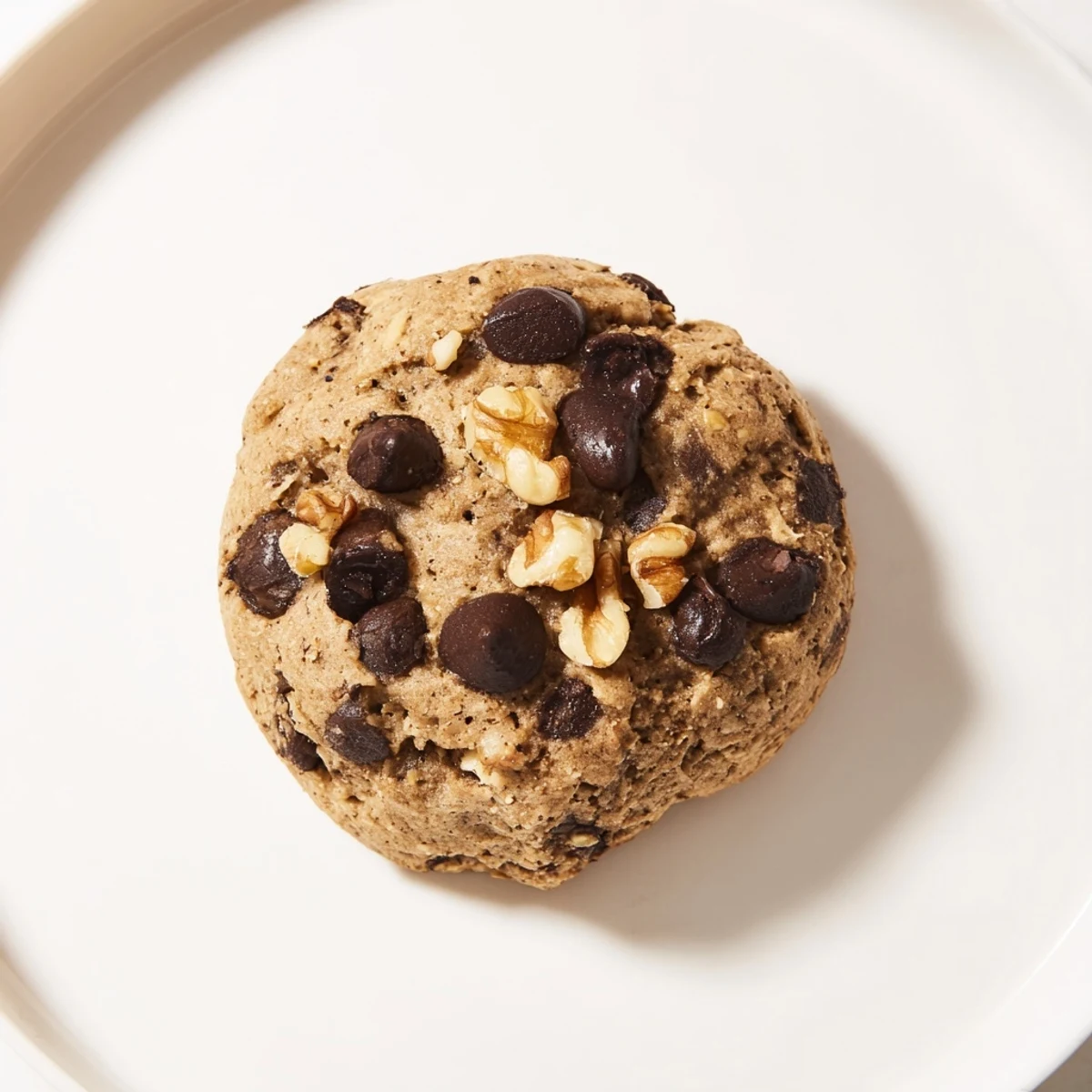 Close-up of melty chocolate and a perfect texture: a batch of homemade Chewy Protein Chocolate Chip Cookies.