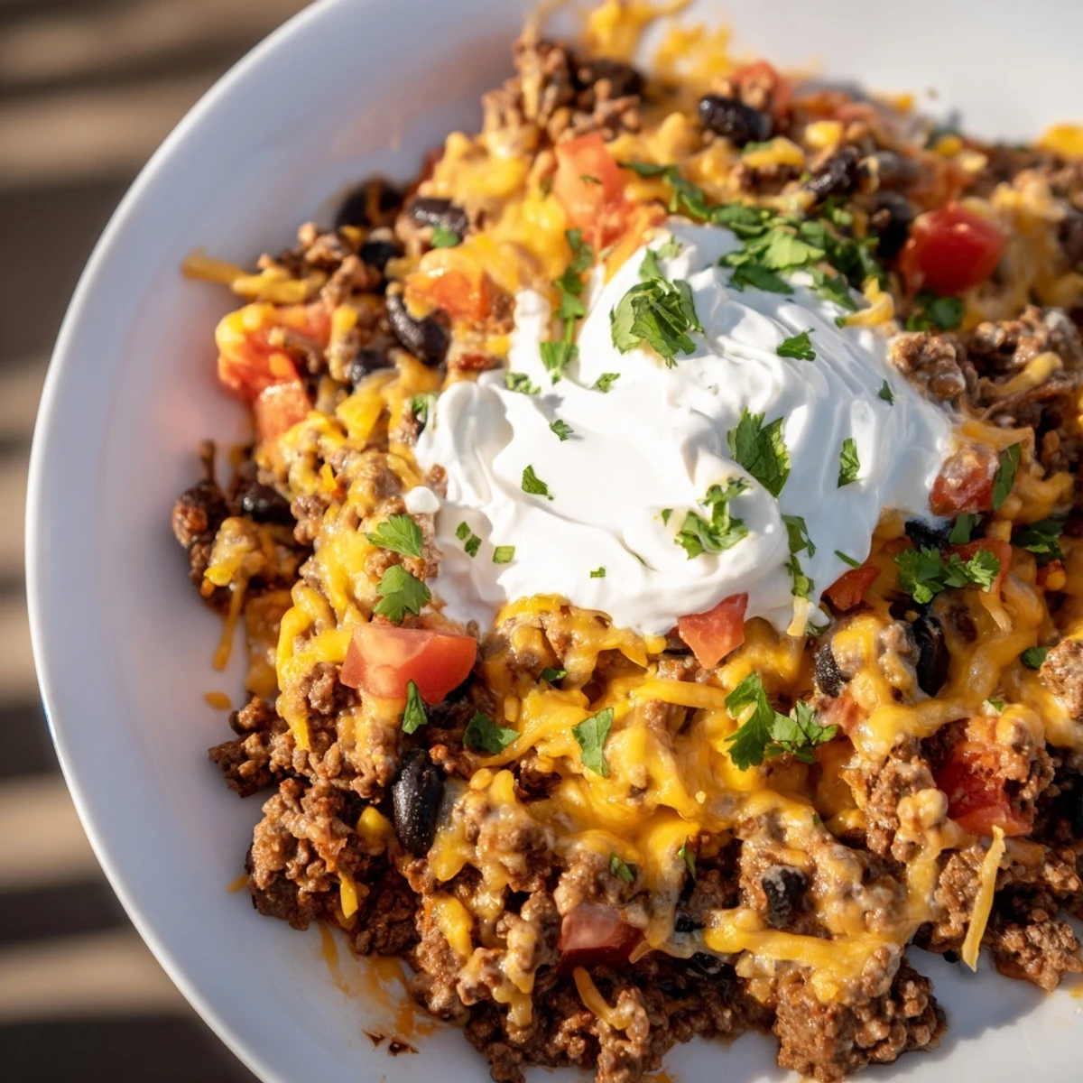 Slow Cooker Cream Cheese Taco Dip bubbling hot, ready to scoop with crispy tortilla chips for a snack.