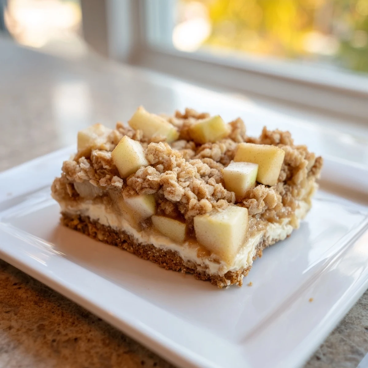 These homemade Apple Crisp Cheesecake Bars offer a delightful mix of textures and sweet, comforting flavors.