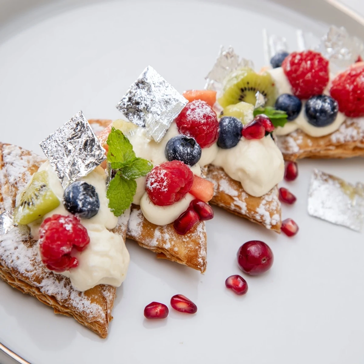 A delightful view of the Luxury Diamond Engagement Platter overflowing with colorful fruits and edible flower garnishes.