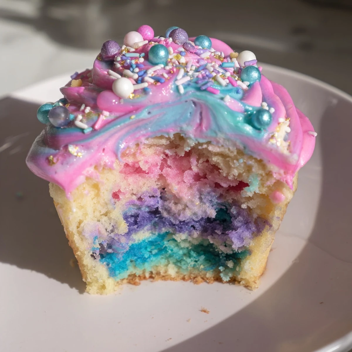 Close-up shot shows a beautiful Magical Unicorn Dessert Table arrangement with sweet candies and fun toppers.