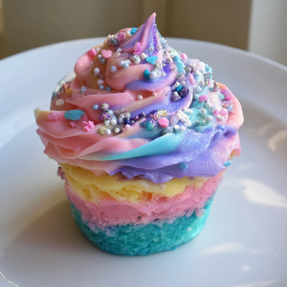A delightful view of an impressive Magical Unicorn Dessert Table, tempting with rainbow-colored treats and delicious pastries.