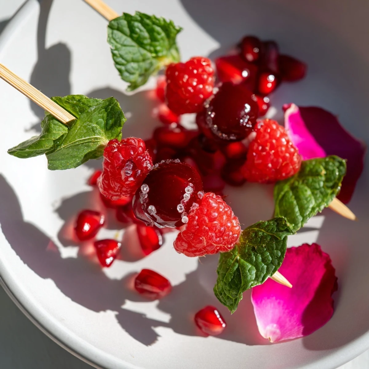 Elegant Midnight Baisers de Minuit garnishes, featuring sugared orange slices and dark chocolate shavings.