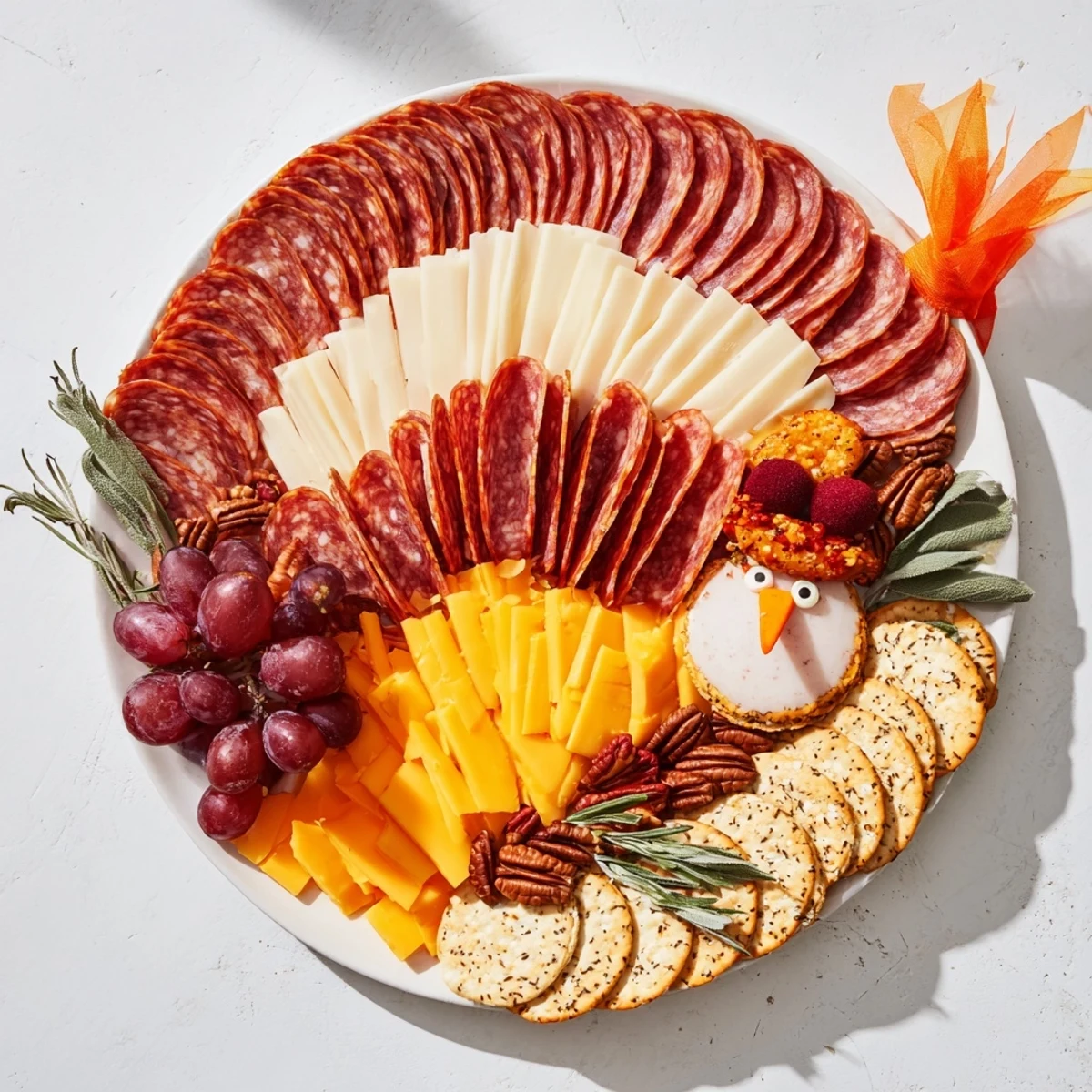 This beautiful charcuterie creation, The Turkey Tail Fan, offers a festive appetizer idea bursting with flavor.
