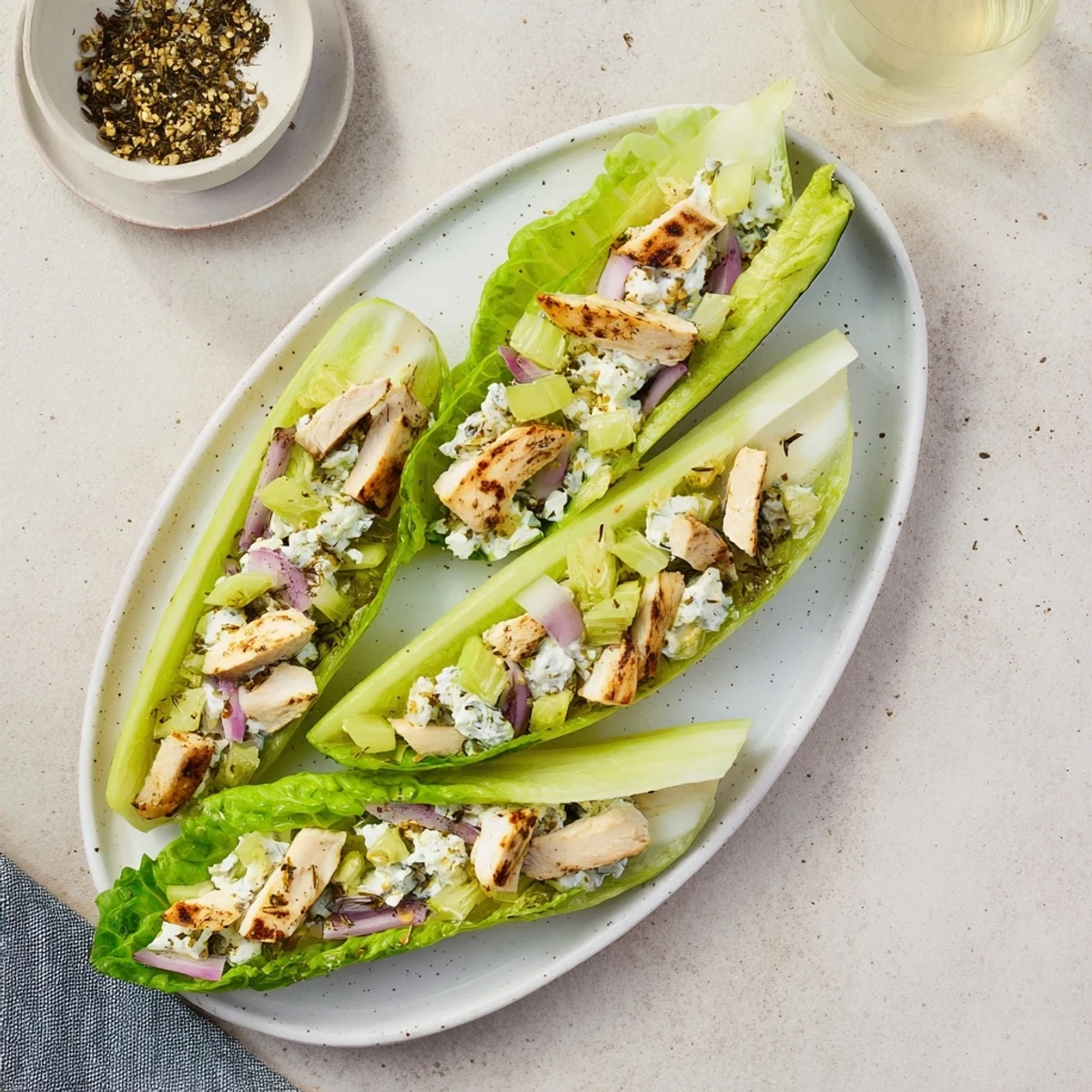 Juicy pickle sandwich filled with creamy chicken salad, a refreshing low-carb American lunch.