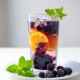 Sparkling Juice with Raspberries