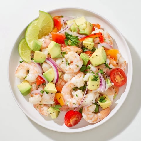 Vibrant Avocado Lime Shrimp Salad with juicy shrimp, ripe avocado, and a bright lime dressing.