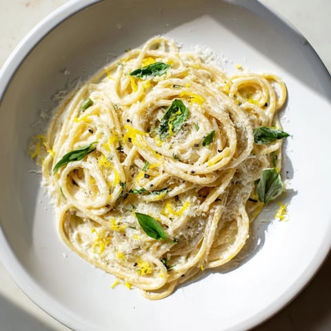 Creamy Lemon Basil Ricotta Pasta, tossed with fresh basil, creates a vibrant and delicious Italian dinner.