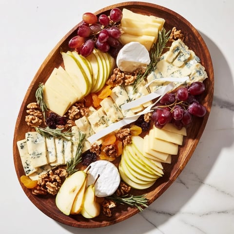 Savory Rugby Ball Cheese Board with fresh grapes and creamy French cheeses, ideal for a party.