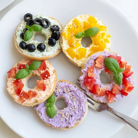 Brightly colored Olympic Rings Medal Appetizer, arranged on a platter, ready for a festive party.