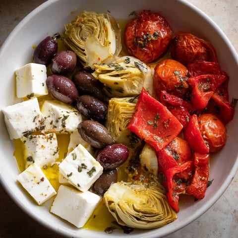 Savory Black Olive and Sun-Dried Tomato Platter, bursting with feta and vibrant Mediterranean flavors.