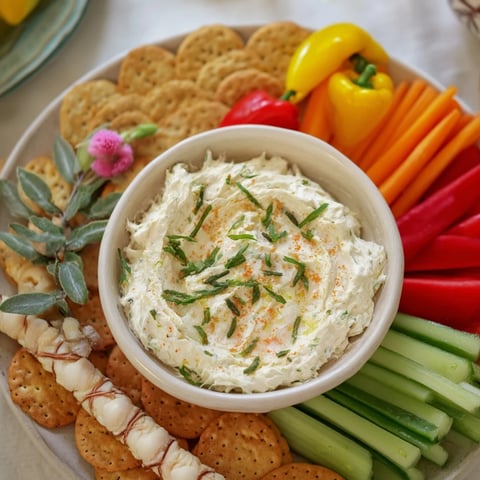 Vibrant reindeer antler spread appetizer: creamy dip surrounded by colorful veggies and crackers.