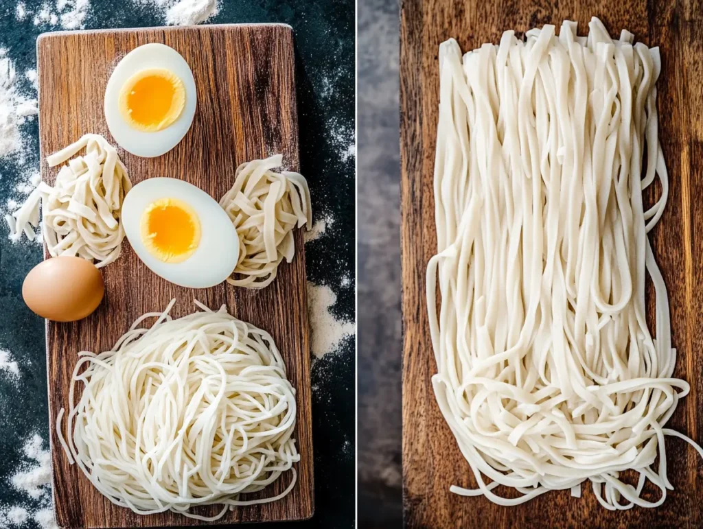 egg noodles, rice noodles, and soba noodles