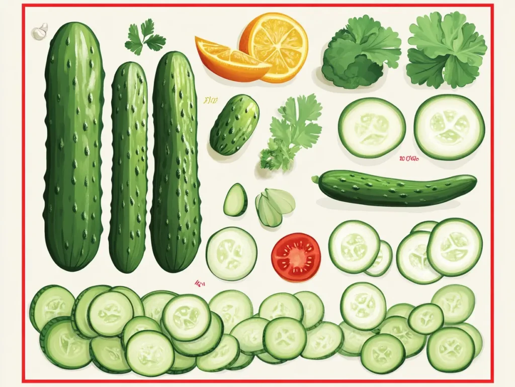 infographic illustrating variants  cucumbers