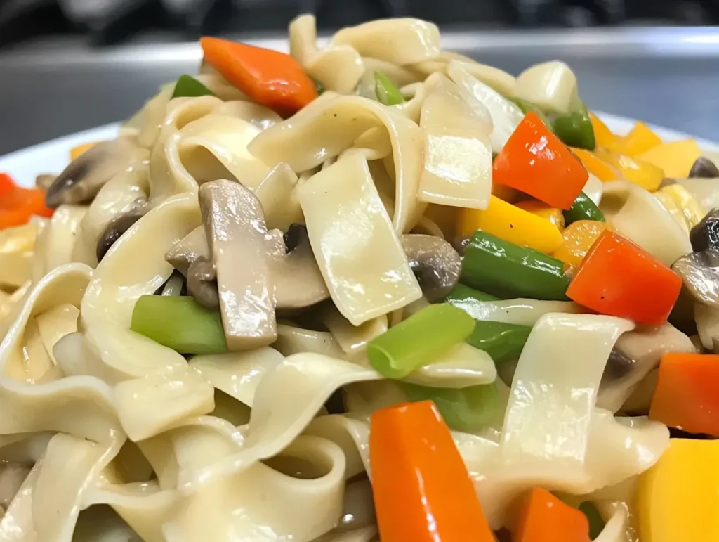 stir-fry with egg noodles and mixed vegetables